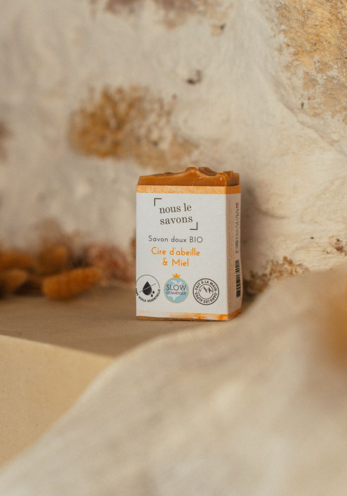 Savon bio doux – Cire d'abeille & Miel