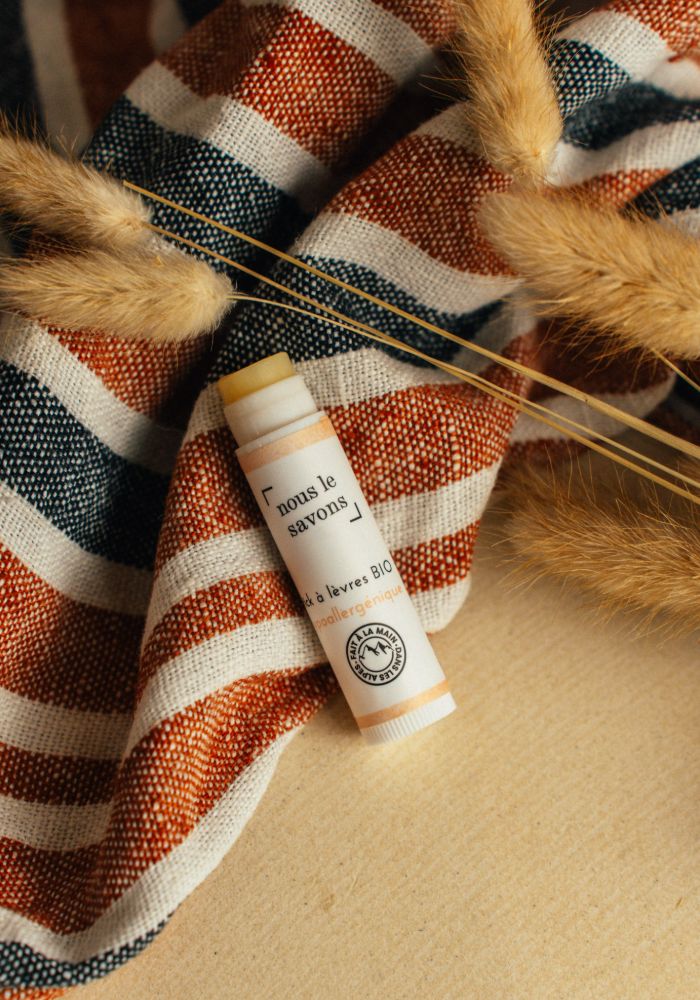 Stick à lèvres hypoallergénique, naturel et bio, fait en France