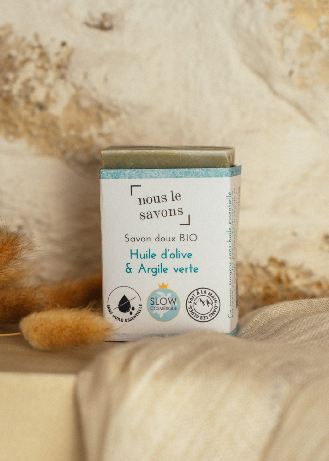 Savon bio doux – Huile d'olive & Argile verte