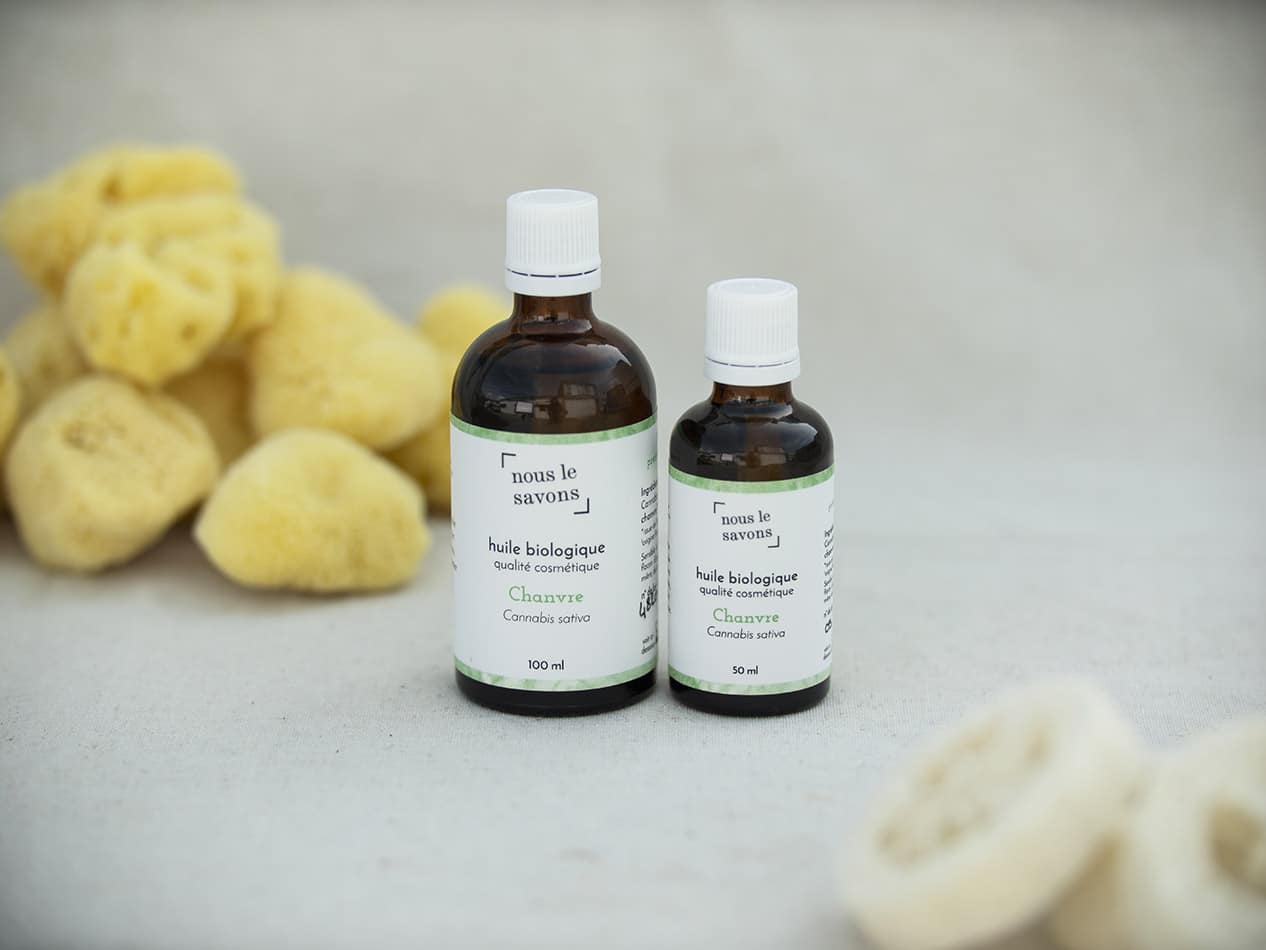 Huile chanvre pure Bio Fait en France pour peaux hydratées et saines