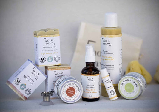 coffret les essentiels, cosmétiques écologiques 100% naturels et bio, faits en France artisanalement